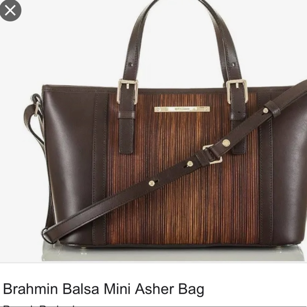 Brahmin Mini Asher Bag/Purse Brown Balsa *New*
